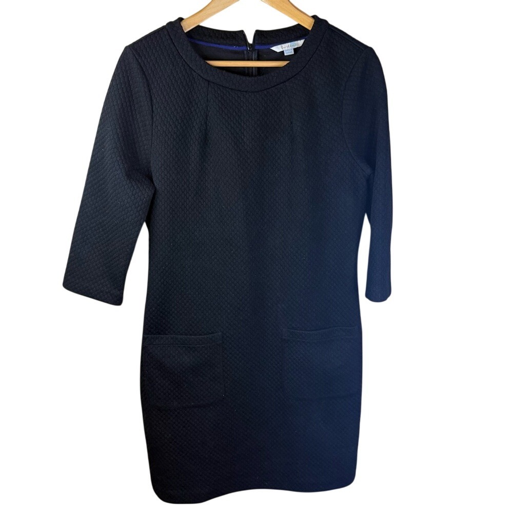 Boden Marisol Jacquard 3/4 Black Size 10 Dress Preppy Formal